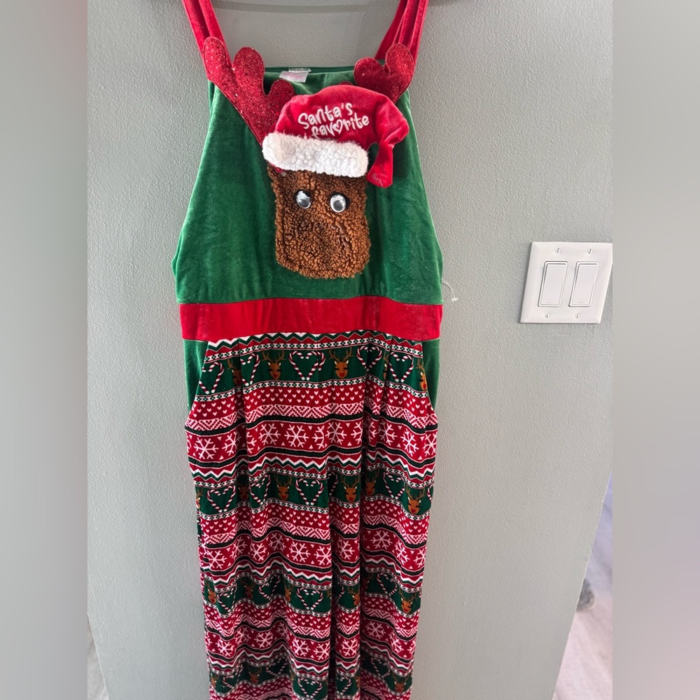 Festive Green and Red Jumpsuit